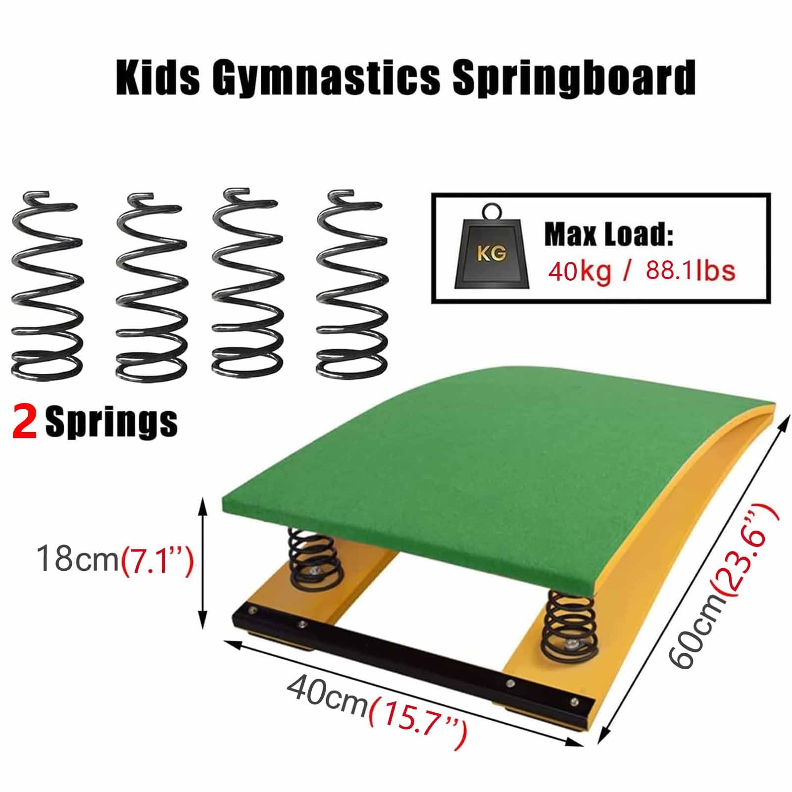 Tavola da Volteggio per Ginnastica, Equint, Robusta e Portatile, tavola per acrobazie/Allenamento di Taekwondo, Equint per Adolescenti, Palestra Domestica, Scuola e Principianti.