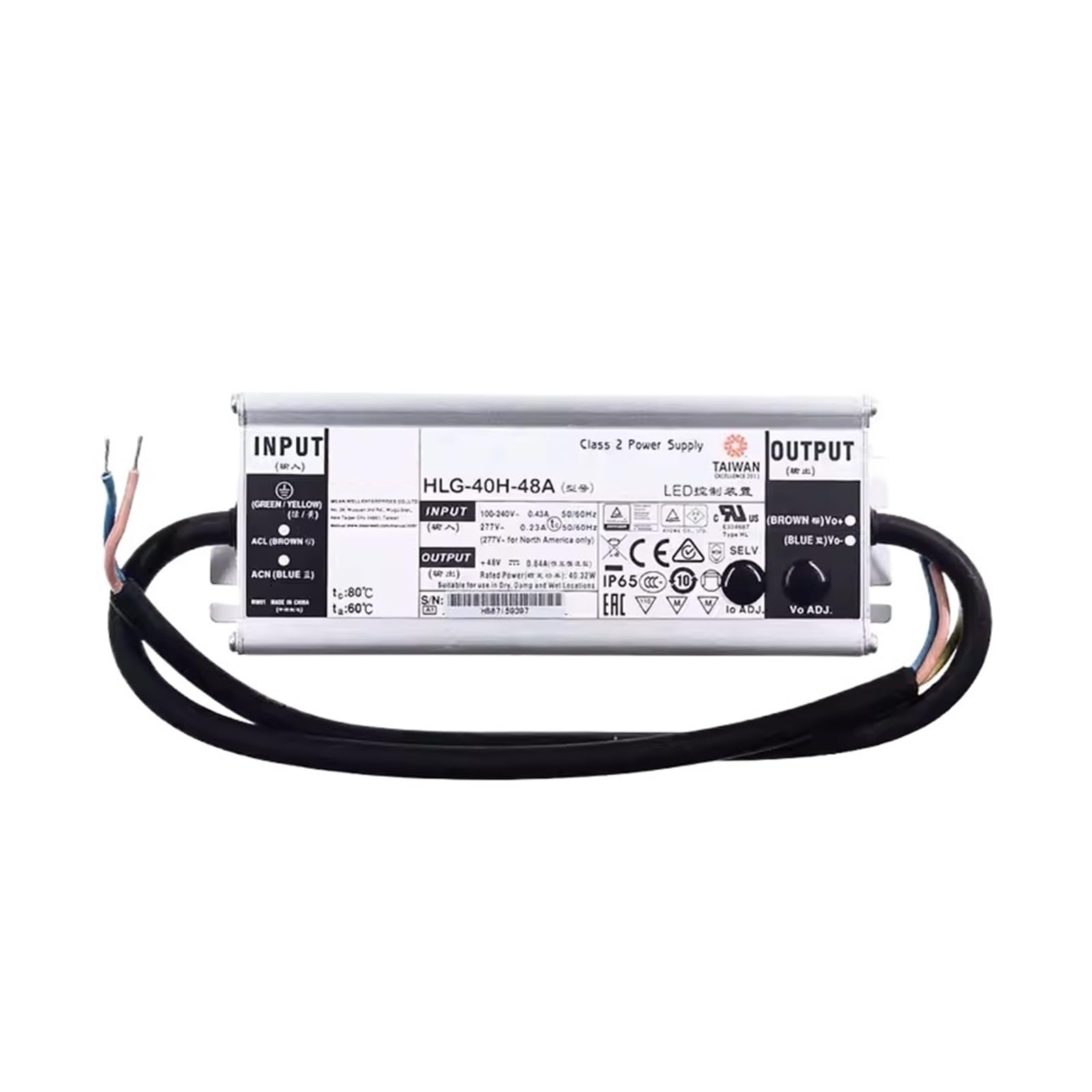 BRODEFUP WELL HLG-40H HLG-40H-24B HLG-40H-36B 40W Constant Voltage + Constant Current LED Driver(HLG-40H-24B)