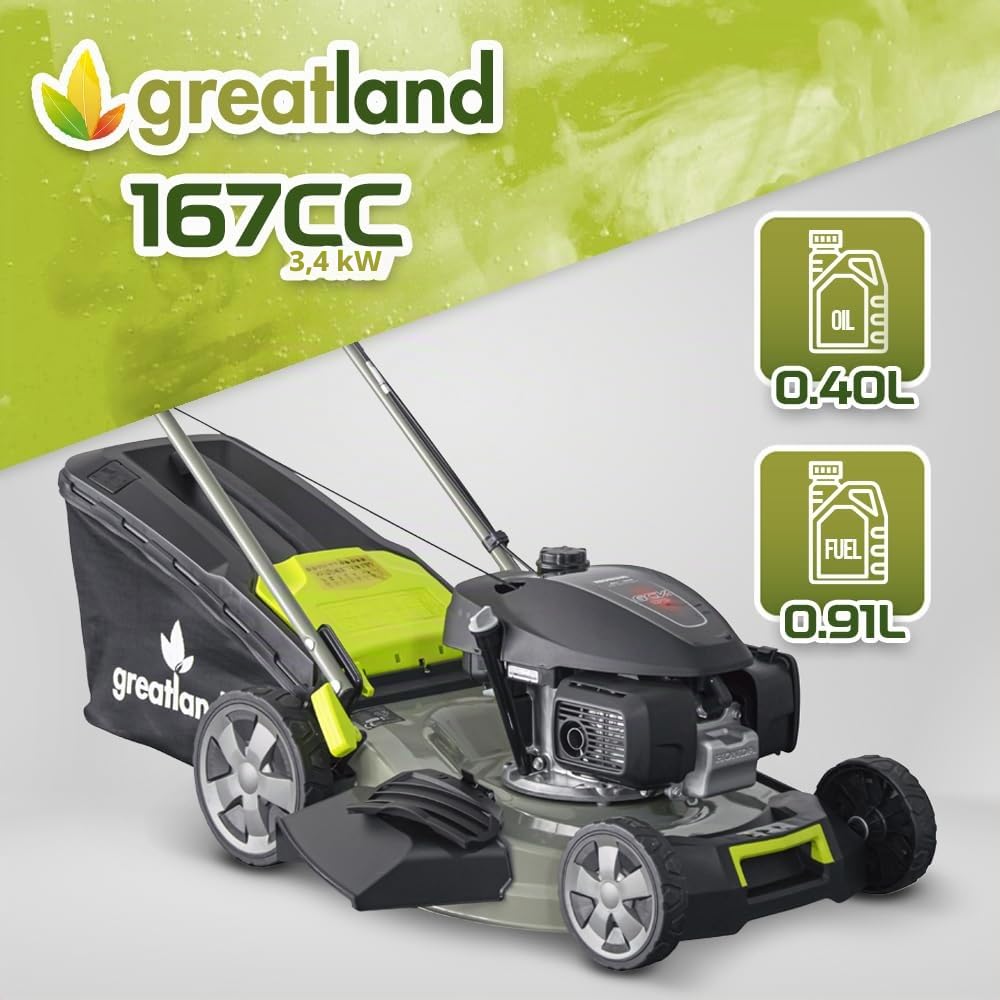Tondeuse Thermique tractée 167CC avec Moteur Honda, Mulching et éjection latérale