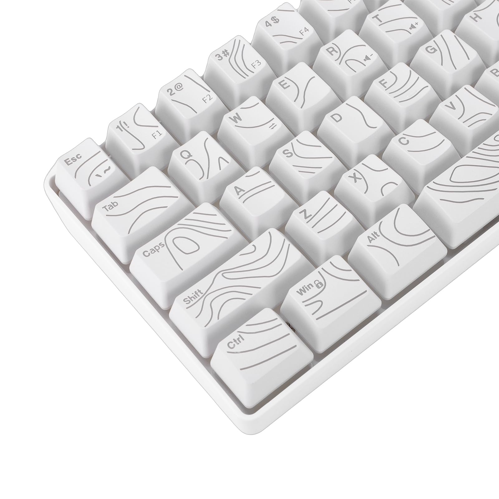 Luqeeg Klawiatura do Gier z 61 Klawiszami Rgb 60% Mechaniczna Podświetlana Klawiatura Rgb 8 Jednokolorowa Klawiatura Przewodowa, Ergonomiczna Konstrukcja Anti Ghosting Wysoka (WHITE)
