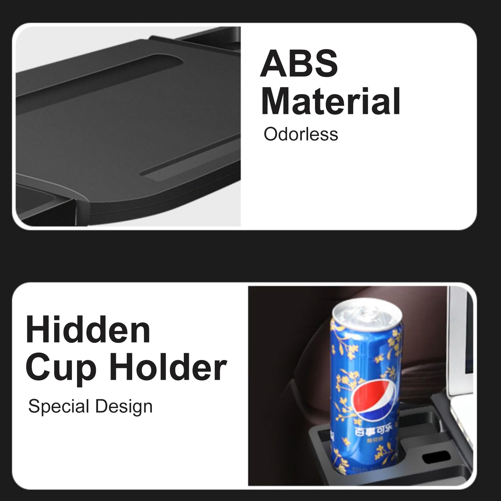 Mesa Portátil con Bandeja para Asiento de Automóvil Escritorio Plegable Telescópico para Bandejas de Comida para Asiento Trasero Escritorio para Computadora Portátil con Asiento Trasero Multifuncional