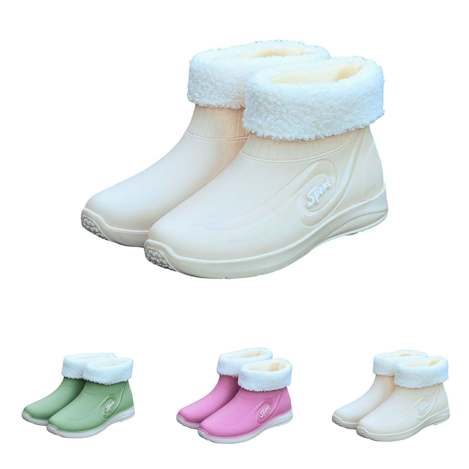 Botas de goma cortas para mujer, botines de goma impermeables, forradas, botas de lluvia, botas de lluvia, botas de lluvia, antideslizantes, botas de jardín, botas de lluvia