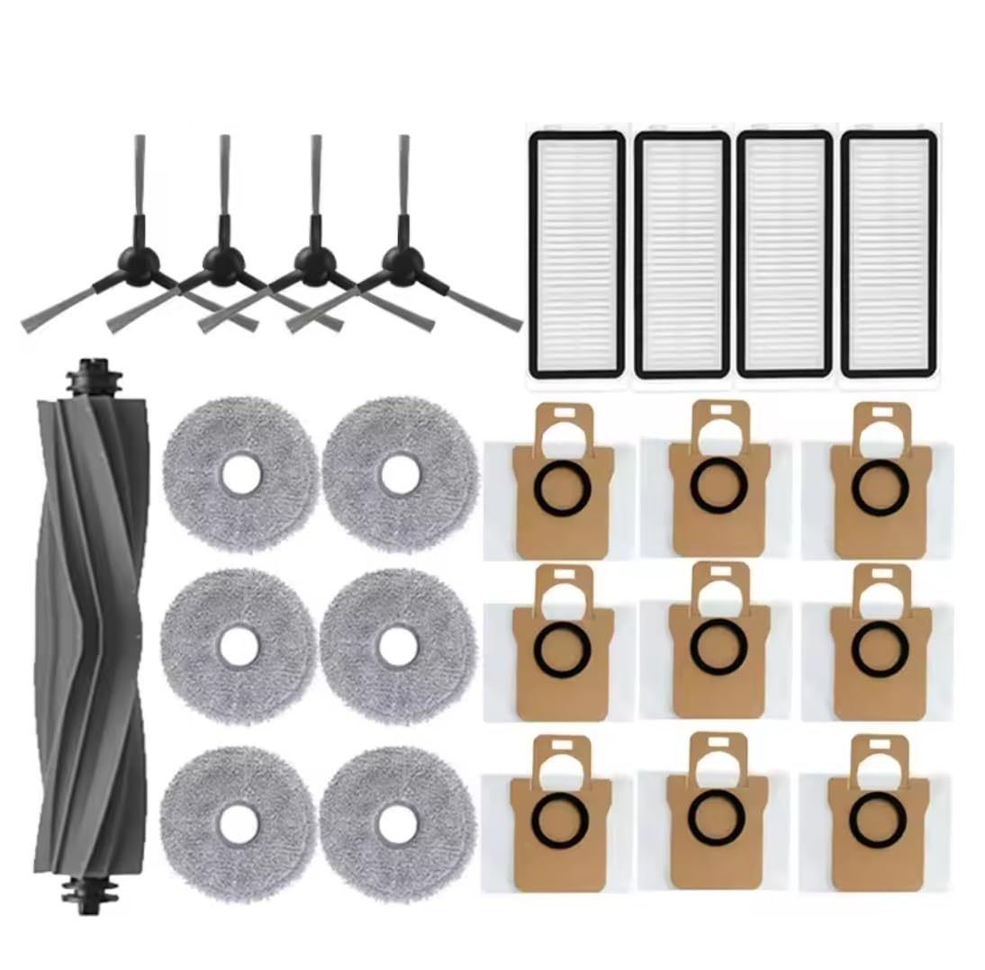 SNVGZOLEV Robot Vacuum Spare Parts Consumables Main Side Brush Filter Mop Cloth Dust Bag Accessories,Compatible For Dream,Bot L30 Ultra L20 Ultra(Set 12)