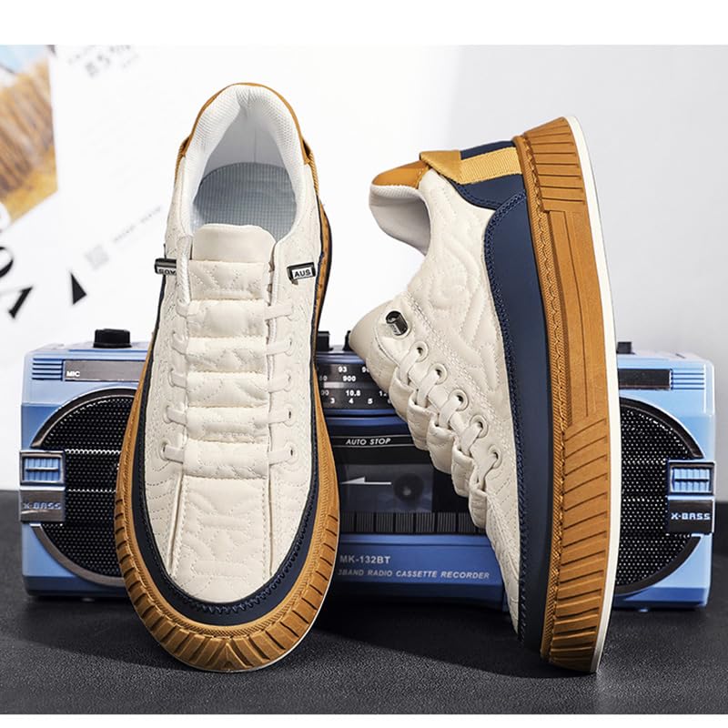 Men's Comfort Orthopedic Platform Sneakers Casual Leather Handmade Slip on Walking Tennis Comfortable Wide Width Shoes with Cushioning-Performance4