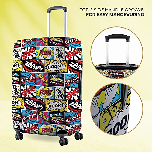 Image of Nasher Miles Polyester 75 (28 Inch) Large Protective Luggage Cover - Boom Design