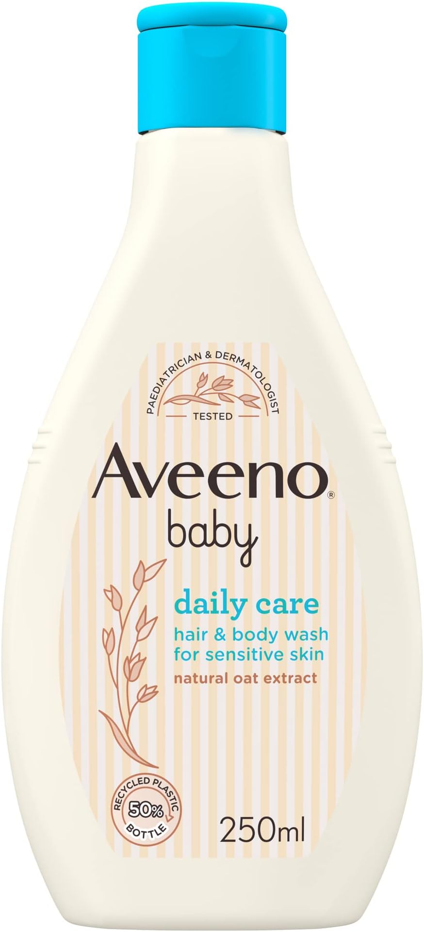 Aveeno Baby Daily Care Hair & Body Wash, Gently Fragranced Formula to Cleanse and Nourish from Head to Toe, Ideal for Newborns and Sensitive Skin, 250ml