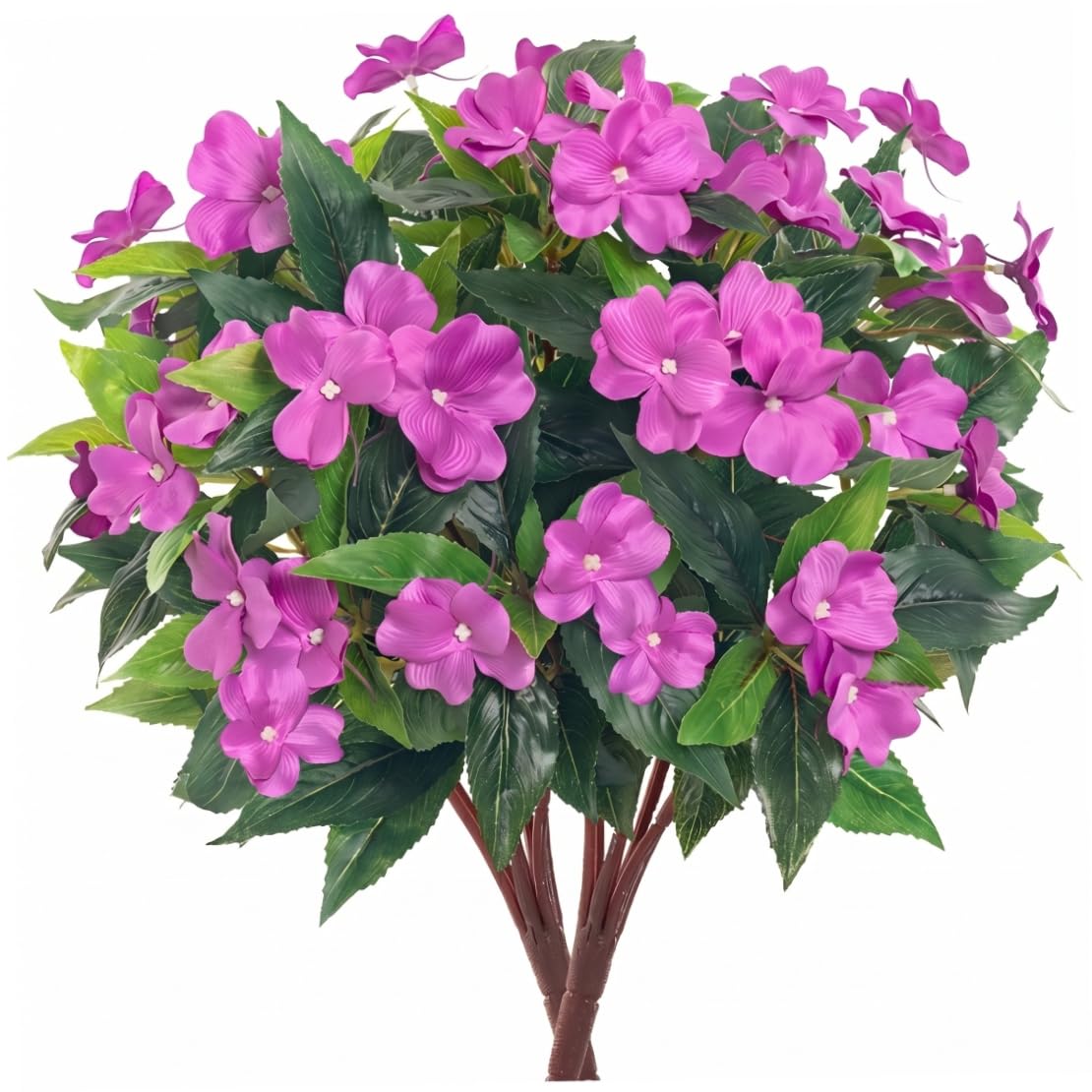 Sjfbebsy Uv Resistant Artificial Flowers 3Pcs Artificial Impatiens for Outdoors Faux Flowers with Hanging Loops Indoor and Outdoor Garden Balcony Decor Lotus Color