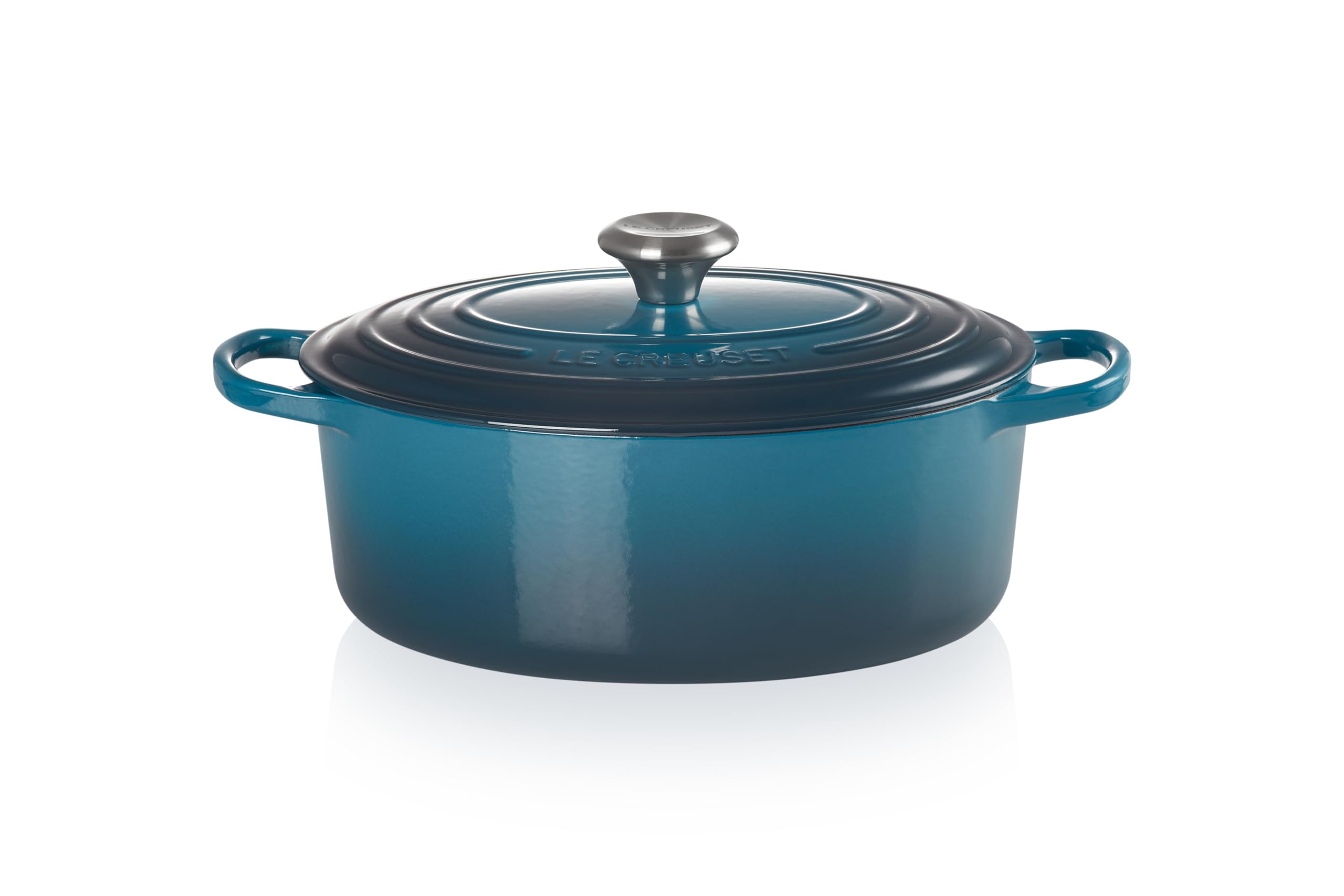 Le Creuset Cocotte en Fonte Émaillée Signature avec Couvercle, 29 cm, Ovale, 4,7 L, 4,675 kg, Deep Teal, 21178296422430
