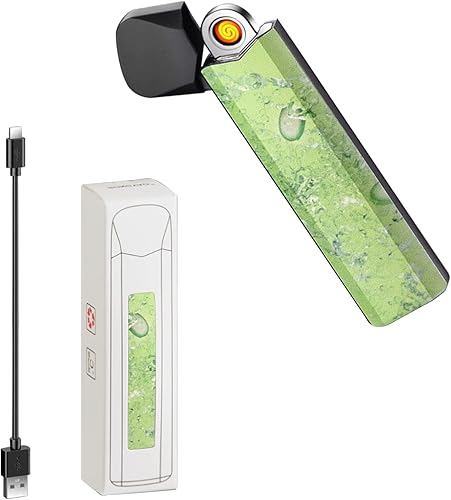 RSBYE Mini encendedor de arco recargable por USB encendedores eléctricos ultradelgados resistentes al viento encendedor de plasma con indicador de