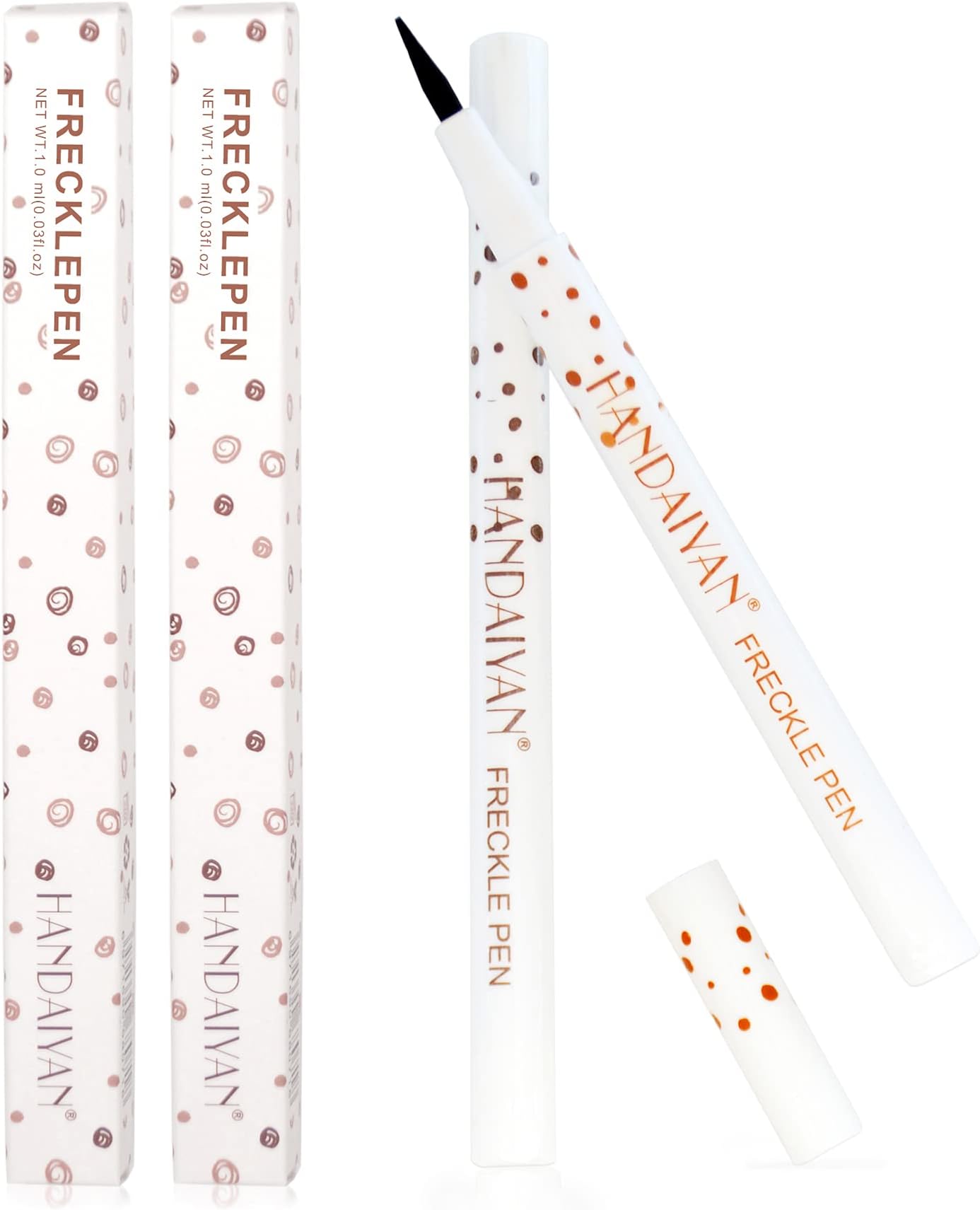 Freckle Pen 4 Colors Available, Natural Lifelike Freckle Makeup Pen, Waterproof Long Lasting Quick Dry - Light Brown, Natural Coffee, Chestnut, Dark Brown