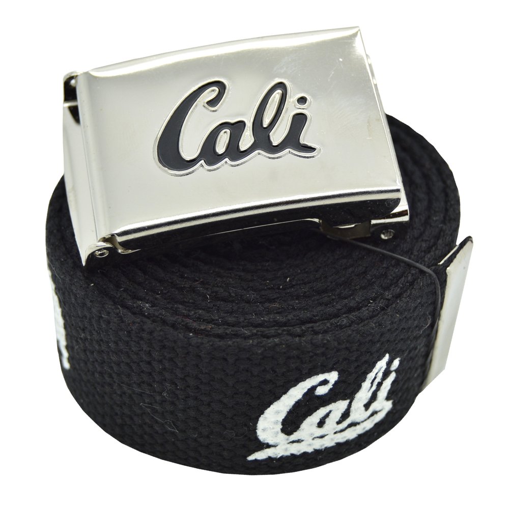 BodyJewelryOnline Canvas Military Black Cali California Republic Web Belt & Flip Buckle 60 inches