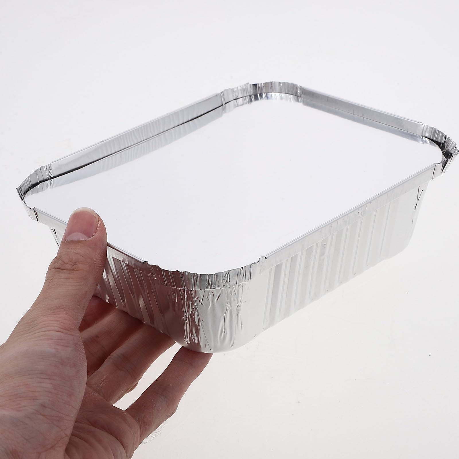 HOMSFOU 50 Scatole in Alluminio con Coperchio da 600ml per Barbecue Resistenti ad Alte Temperature Contenitori Multifunzionali per Cottura e Conservazione Alimenti