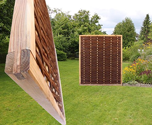 bambus-discount.com Weidenwand Mia mit 140x120cm in Premium Qualität aus gekochter Weide, Holz gebeizt - Sichtschutz… – Bild 3