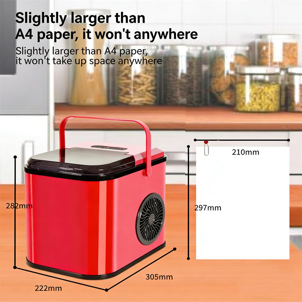 Ice Cube Maker, Portable Ice Machine Self-Cleaning, 2 Sizes of Bullet Ice, 26Lbs/24H, 9 Ice Cubes/6 Mins, Compact Ice Maker for Home Kitchen,Silver on Fridge.com