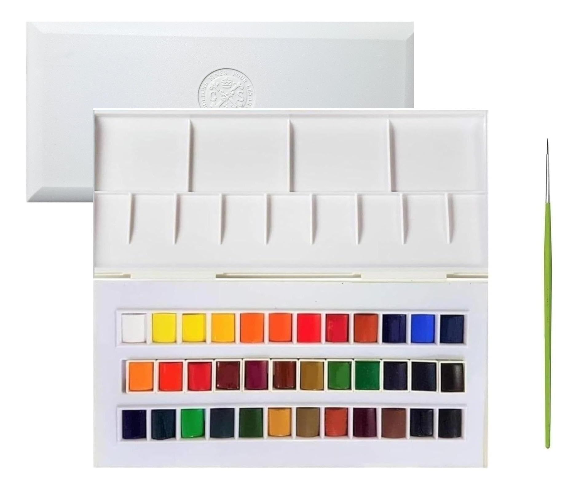 Sennelier Aquarellfarbe, Reisebox, 37 Stück (36 Farben + 1 Pinsel)