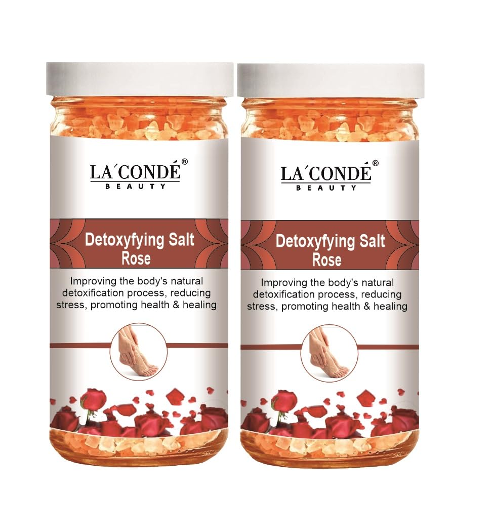 La'Conde Detoxifying Rose Bath Salt for Men & Women | Crystal Bath Salt for Aura Cleansing | Natural Foot Soak for Stress Relief | Pack of 2 (200g Each)-picture-10