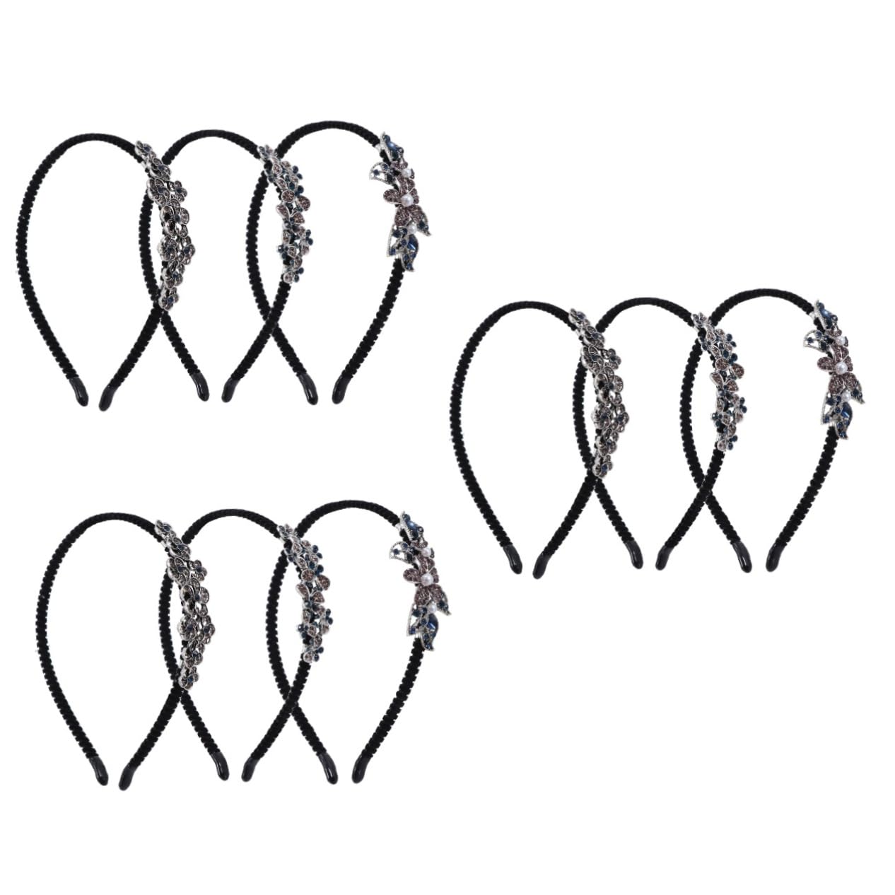 MAGICLULU 3 Set Di Eleganti Cerchietti Per Con Strass Da Donna Per Feste Uso Quotidiano 3 Pezzi*3