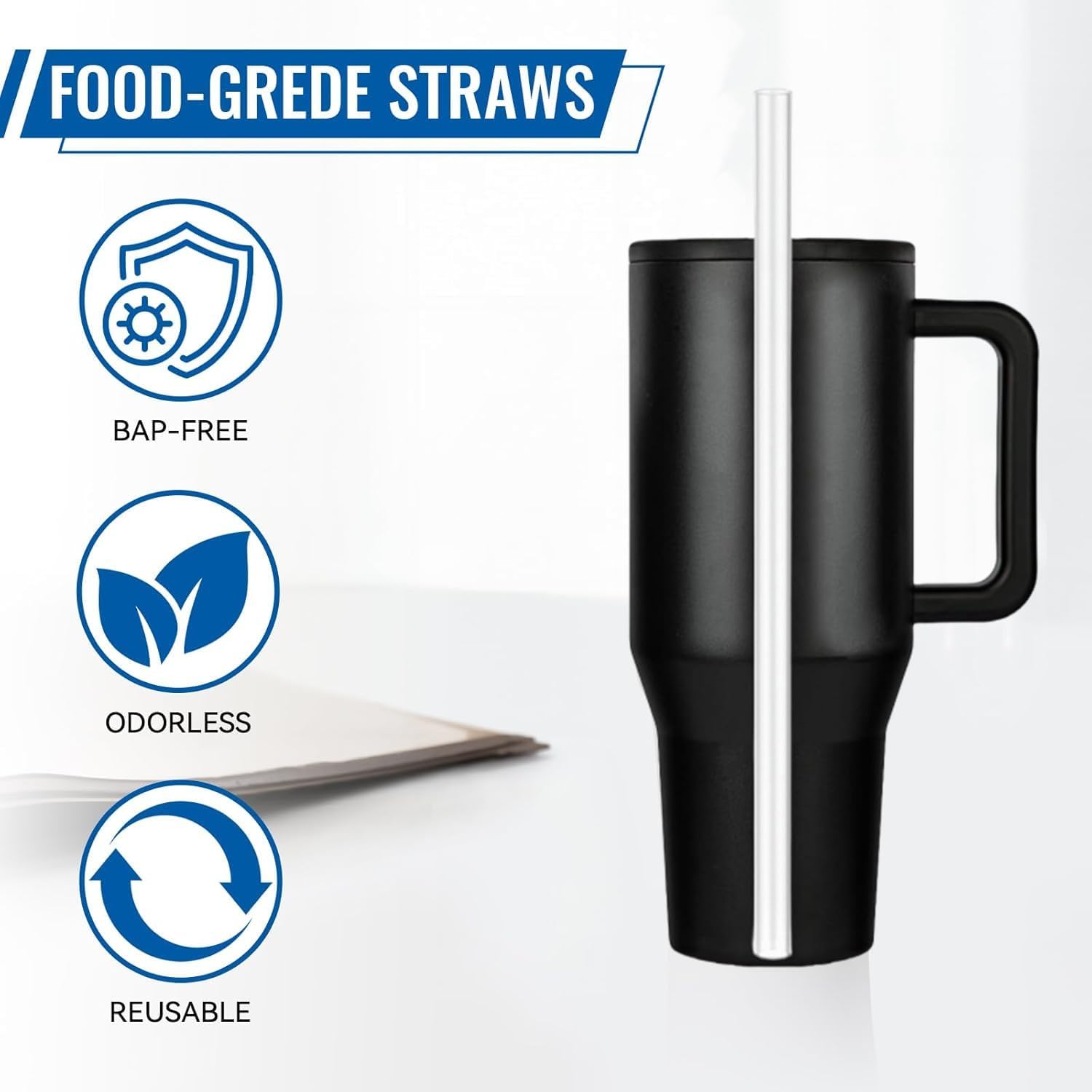 Compatible with Hydrojug Straw Replacement 40 oz,10Pack Replacement Straws Compatible with Hydrojug Traveler 40oz Water Bottle,Clear Transparent Straight Straws,Reusable,with 2 Clean Brushes. - Image 6
