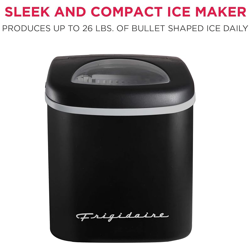 FRIGIDAIRE EFIC128AMZBLK Compact Countertop Ice Maker, 26 lb per Day, Black image 3