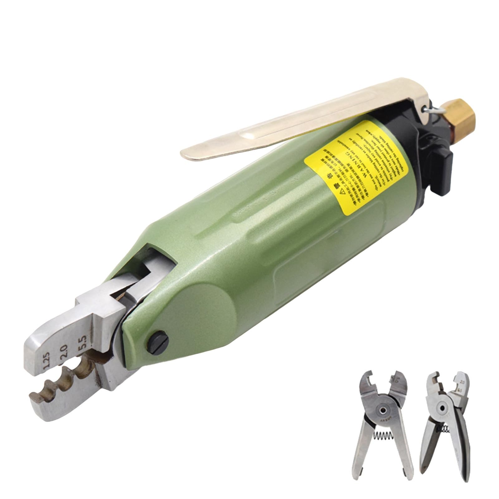 Myuyee Pneumatic Crimping Tool, Air-Powered Wire Terminal Crimper With 3 Clamp Heads, Cold-Press Terminal Pliers For Automotive Electrical Connectors
