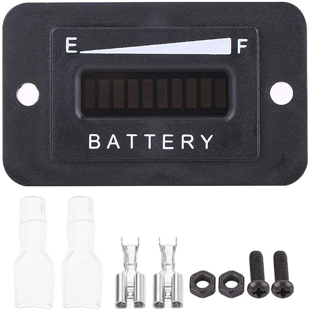 Aramox Battery Meter,12V 24V 36V 48V LED Digital Battery Indicator Battery Meter Gauge for Golf Cart(BI003-36V)