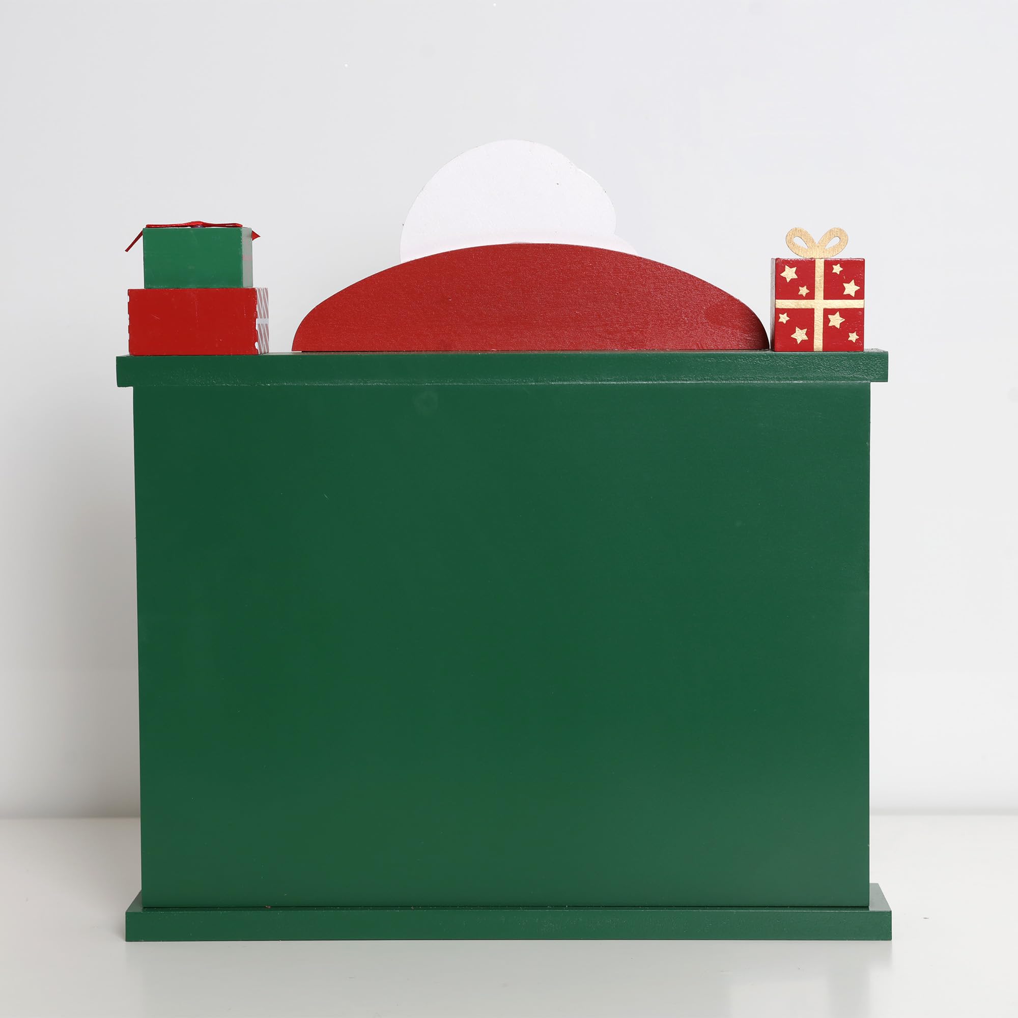 PE Weihnachten Adventskalender Holz zum Befüllen Groß mit 24 Schubladen - Handgefertigter Weihnachtskalender mit Santa - Weihnachtsdeko, 39,3 x 6,5 x 41,1 cm