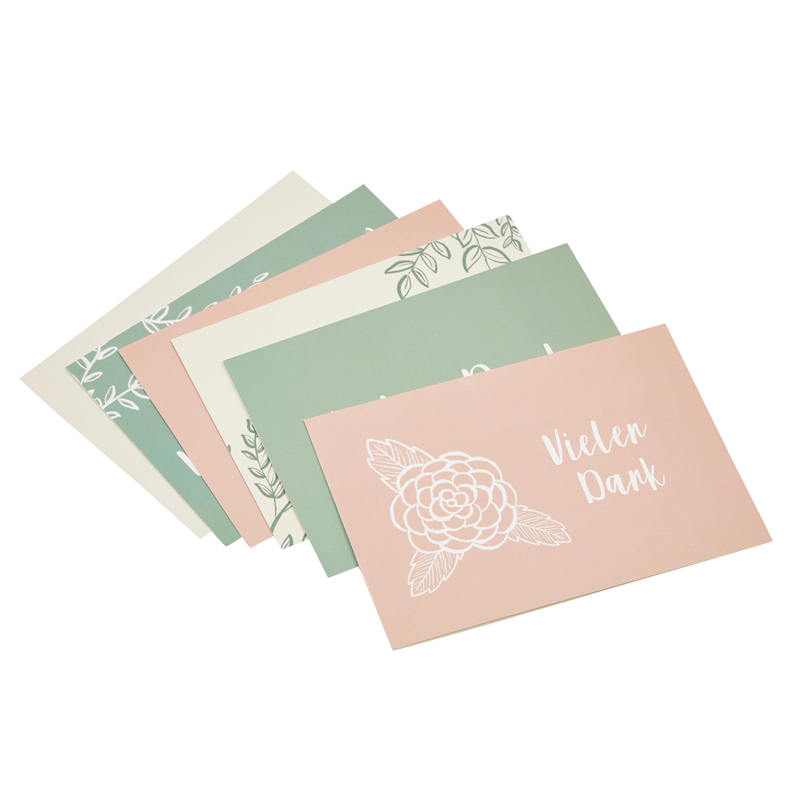 48 Dankeskarten Mit Umschlägen – 6 Blumen-Motive, Pastellfarben, 10,2x15,2 Cm, Innen Leer