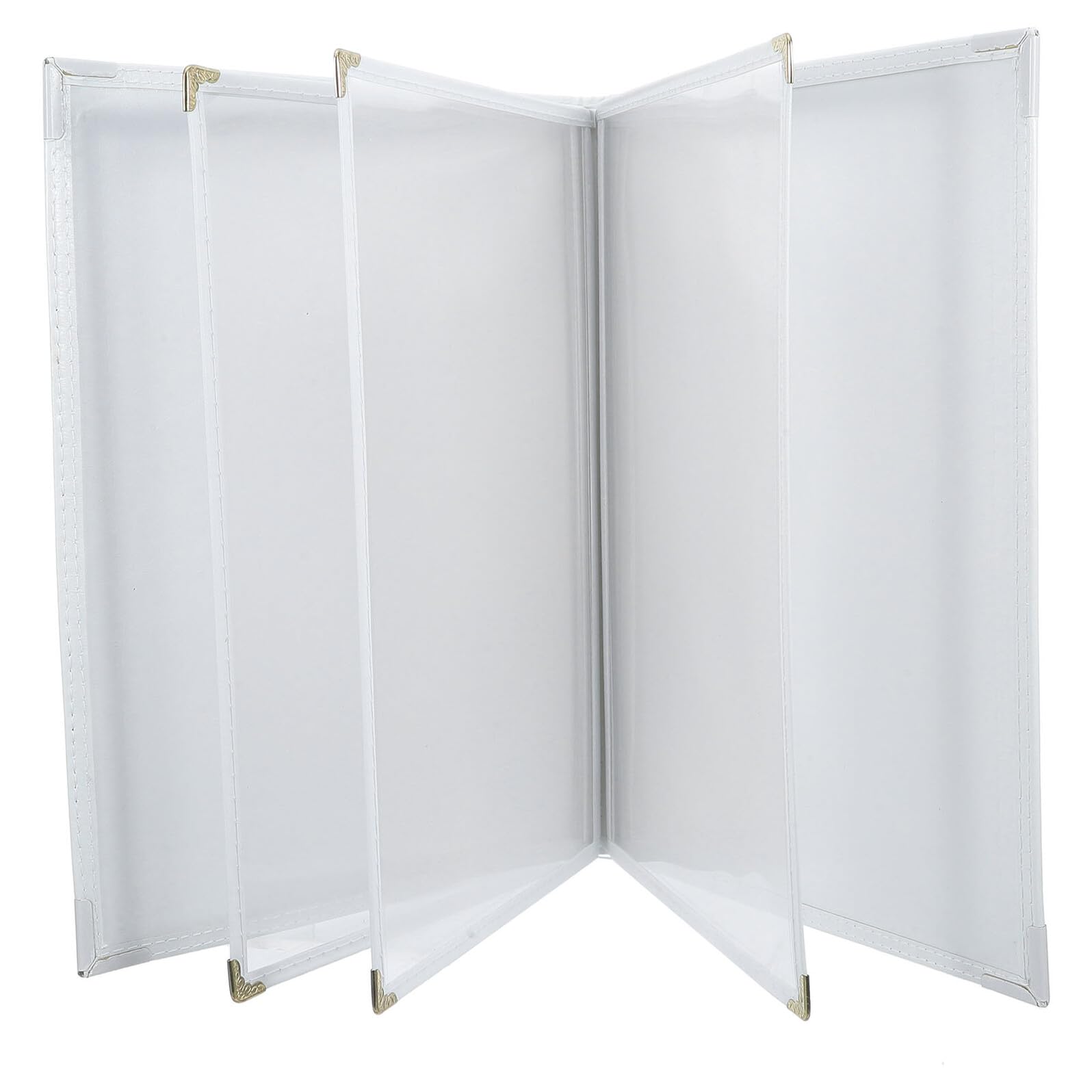 Elegante Menühülle aus Weißem Pu mit Benutzerfreundlicher Bindung und Wasserdichtem Material für Cafés und Restaurants im A4 Format mit 6 Seiten und Klaren Einschubtaschen