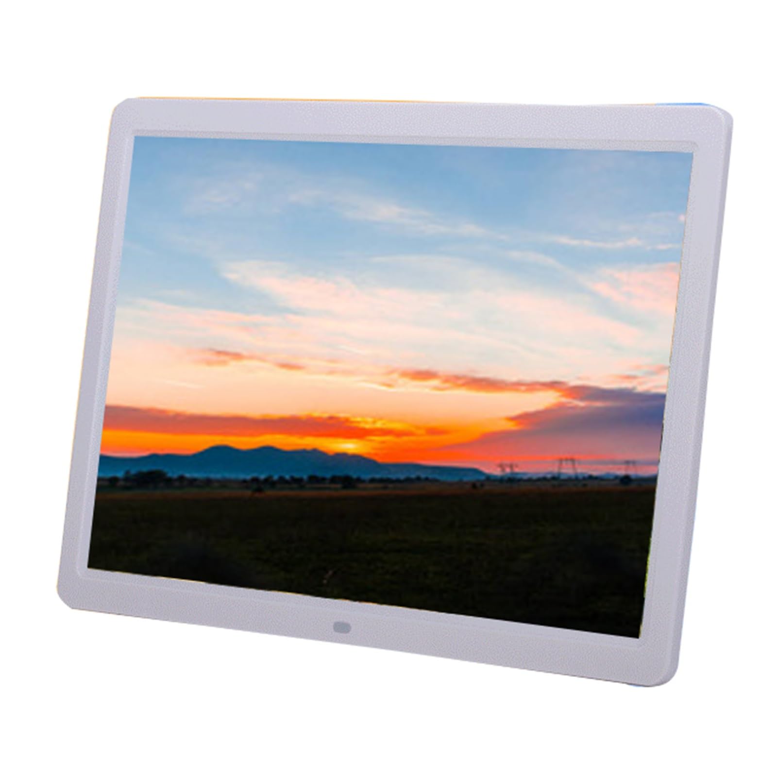 MYUYEE 15-Inch 1080P Hd Digital Photo Frame Advertising Machine - Electronic Photo Album Display Machine (White)
