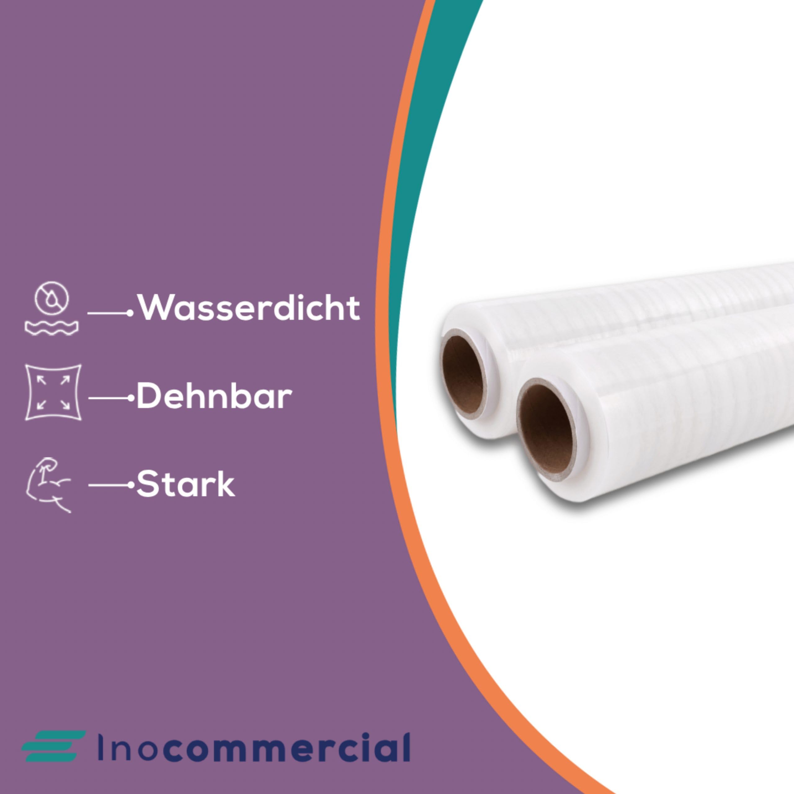 Inoverse 2 Rolls Stretch Film 40 cm / 110 m, 700 gr Hand Cling Film, Transparent 21 Micron for Pallet Wrap & Packaging - Image 3