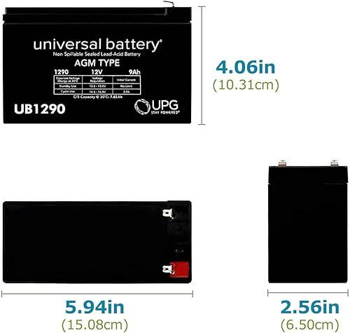 Miniatura 2 de Reemplazo UB1290 para Parasystems/Minuteman PRO500E UPS Batería 12V 9AH