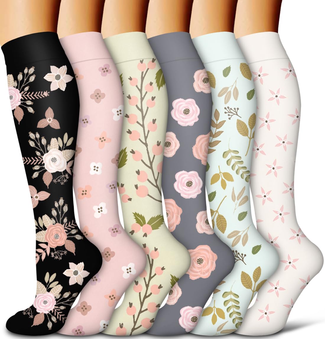 Calcetines de compresión de cobre, calcetines de compresión para mujeres y hombres, ideales para circulación, médico, correr, atletismo, enfermera, viajes