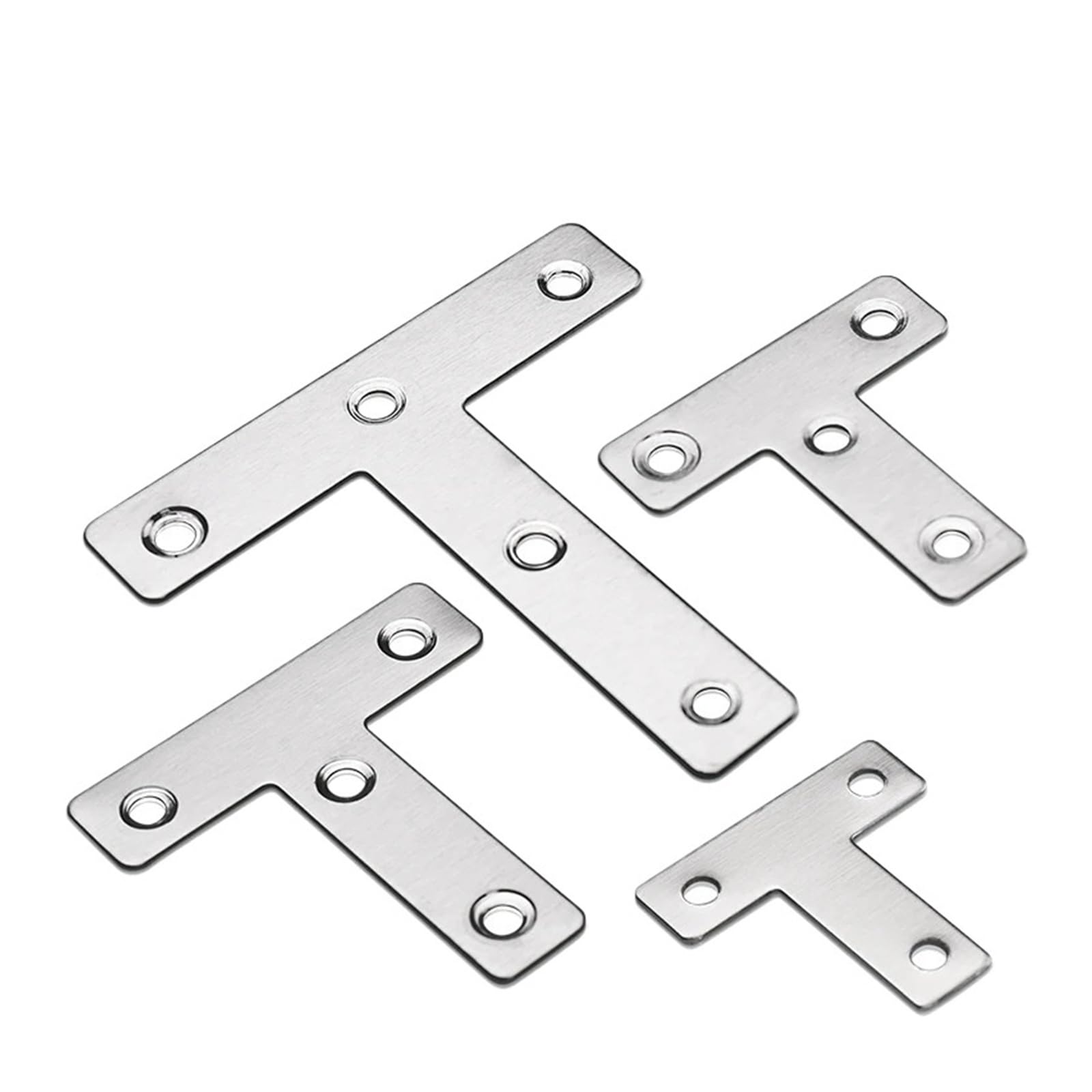 10Pcs T Corner Braces T Bracket Connector 40/50/60/80mm(1.6/2/2.4/3.2Inch) T Shape Flat Mending Plates Fixing Repair Plates(80T(10PCs))