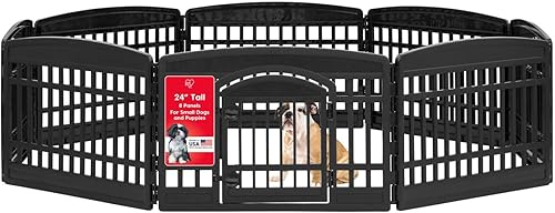 IRIS USA - Corralito para mascotas de 24 pulgadas con puerta, corralito para perros, corralito para cachorros, para perros pequeños y medianos,