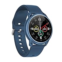 CrossBeats Orbit Bluetooth Calling Smart Watch Voice Assistant, 1.3” IPS HD IPS Display & Metal Body, Heart Rate & Spo2 Monitors, BP & Sleep Monitoring, 10 Day Battery Life smartwatch—Blue