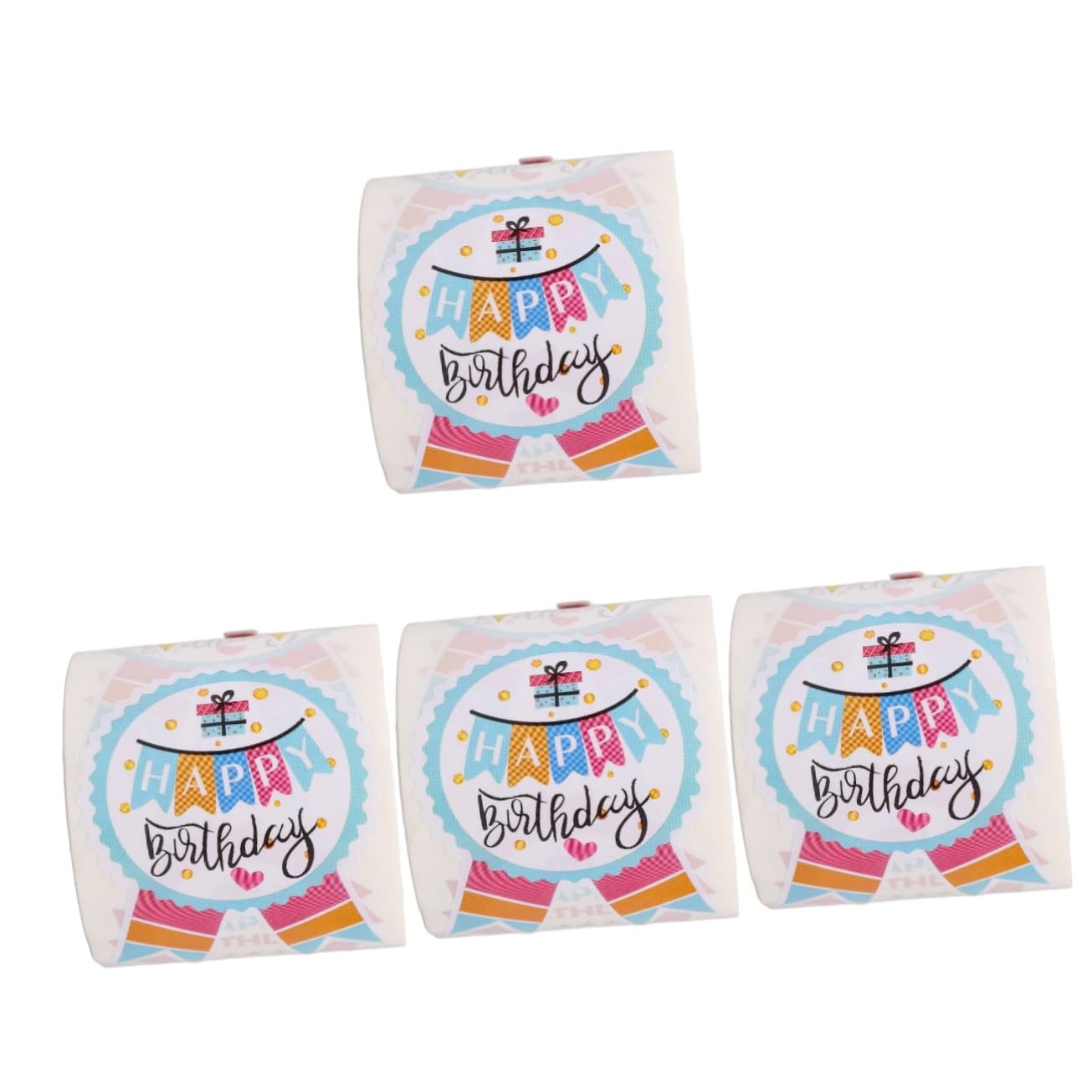 NUOBESTY 4rotoli Etichette Adesive Compleanno Stickers Decorativi Per Compleanno e Decorazioni Multi- Facile Applicare Etichette Autoadesive
