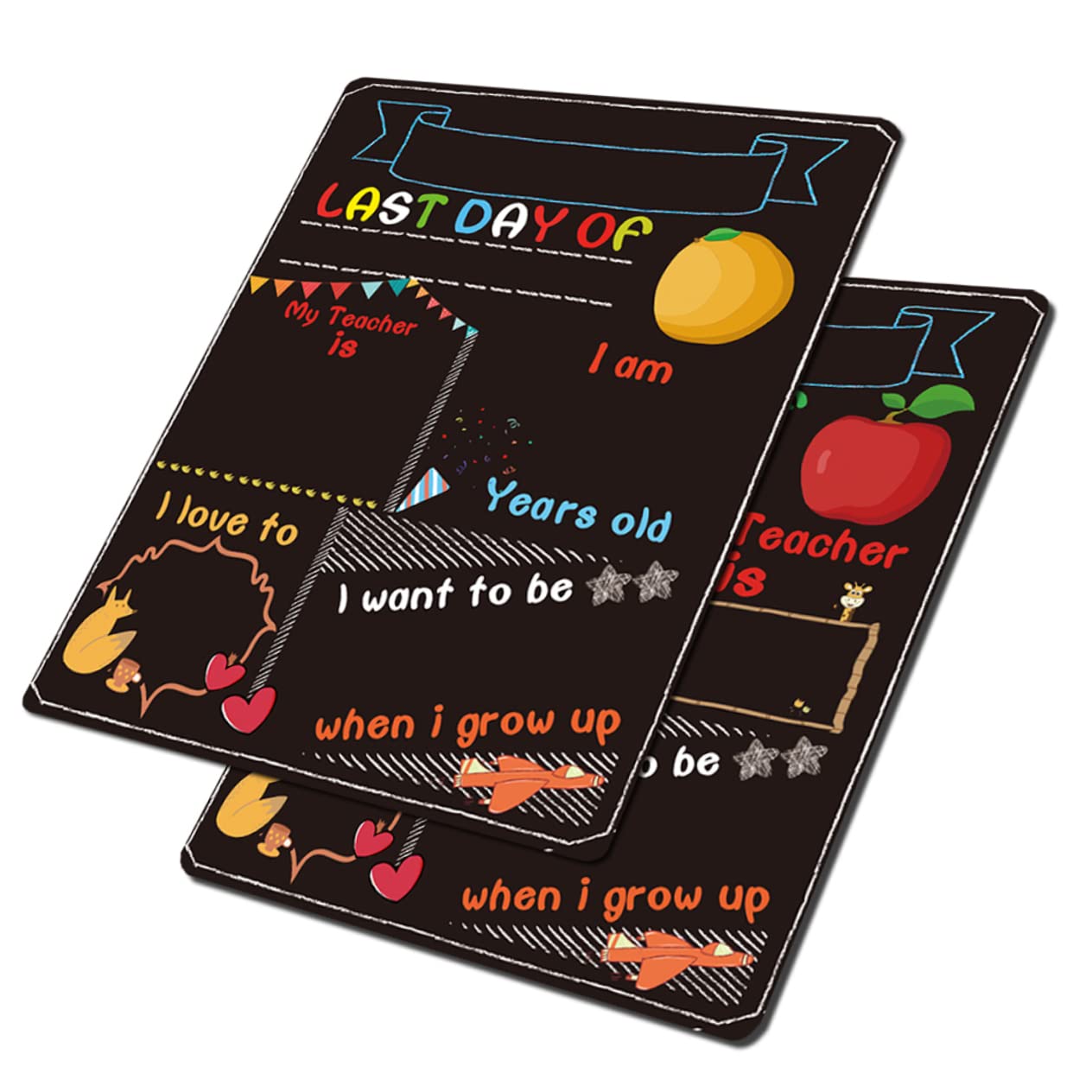 ARTIBETTER 3 Set Lavagna Doppia Per Primo Scuola Decorazione Per Milestone Scolastici Lavagna Riutilizzabile Con Messaggi Personalizzati Per Casa E Scuola 2 Pezzi*3