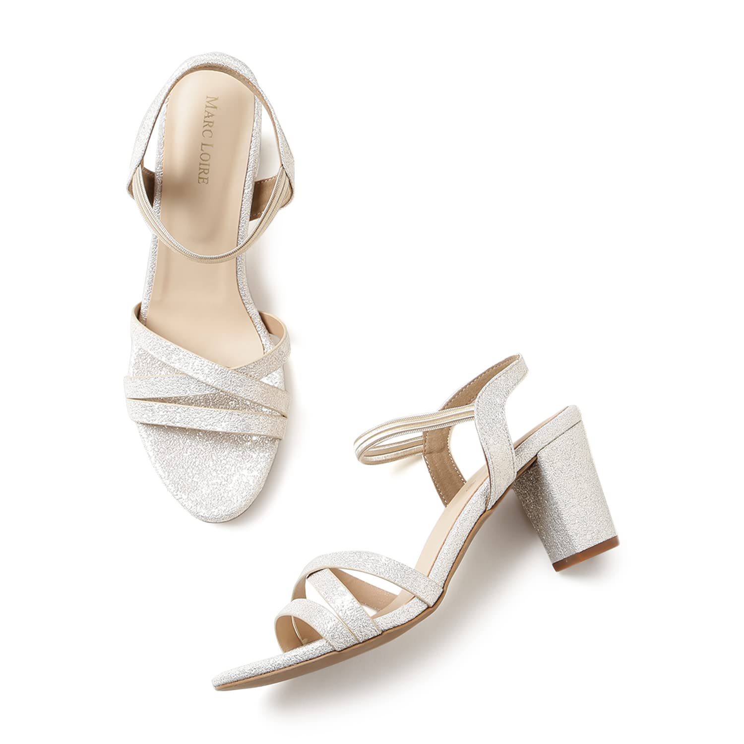 Marc Loire Women Soft Comfortable Gold Embellished Block Heels,Size_4 (B0BP7S78P3) Amazon Price History, Amazon Price Tracker