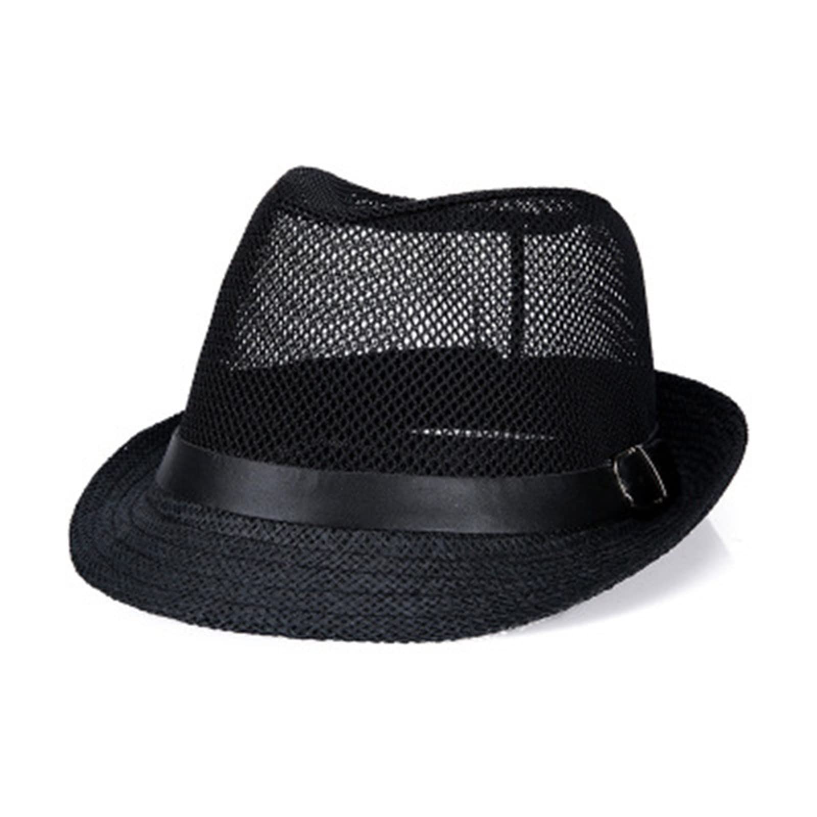 Cappello da Uomo, Cappello da Uomo in Lino Traspirante con Visiera per Esterni (Nero, L 60 cm)