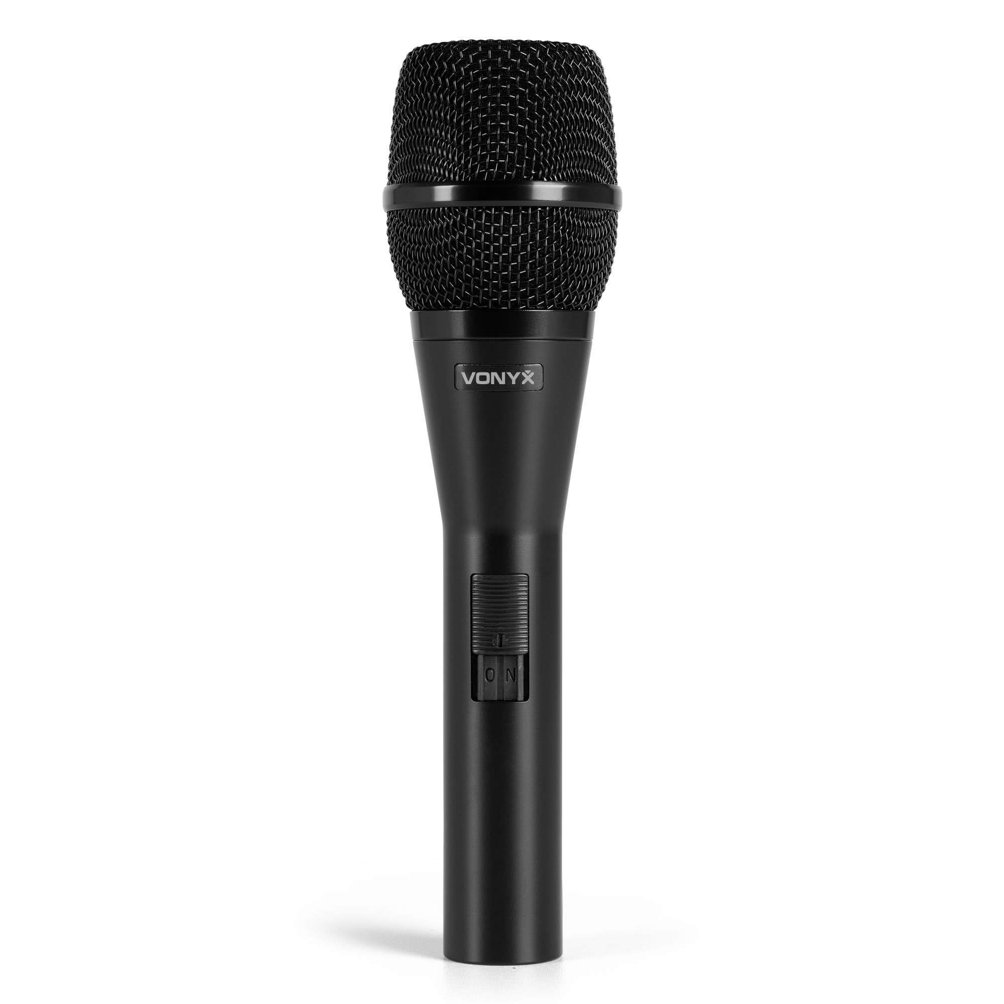 Vonyx VDM09 Kondensator Mikrofon zum Singen, für Podcast & Instrumente – XLR Mikrofon mit 5 Meter Kabel & Case – Professionelles Studio Microphone mit Popschutz, Phantom 12–48 V - Schwarz
