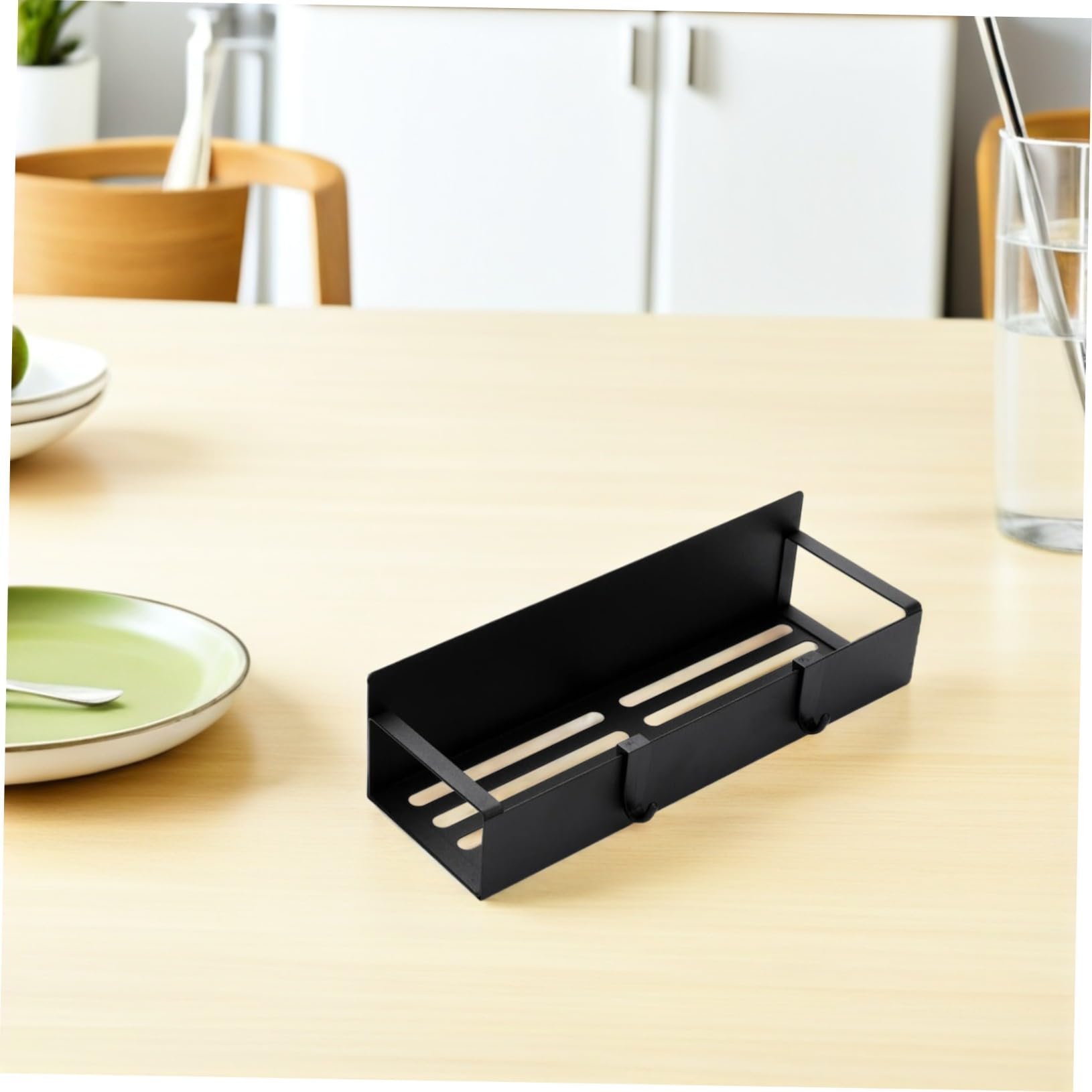 MAGICLULU 2 Stück-pack Magnetische Kühlschrankablagen aus Kohlenstoffstahl Kühlschrankmagnetregale für Gewürze Magnetischer Seitenorganizer für Küchenaufbewahrung Schwarz