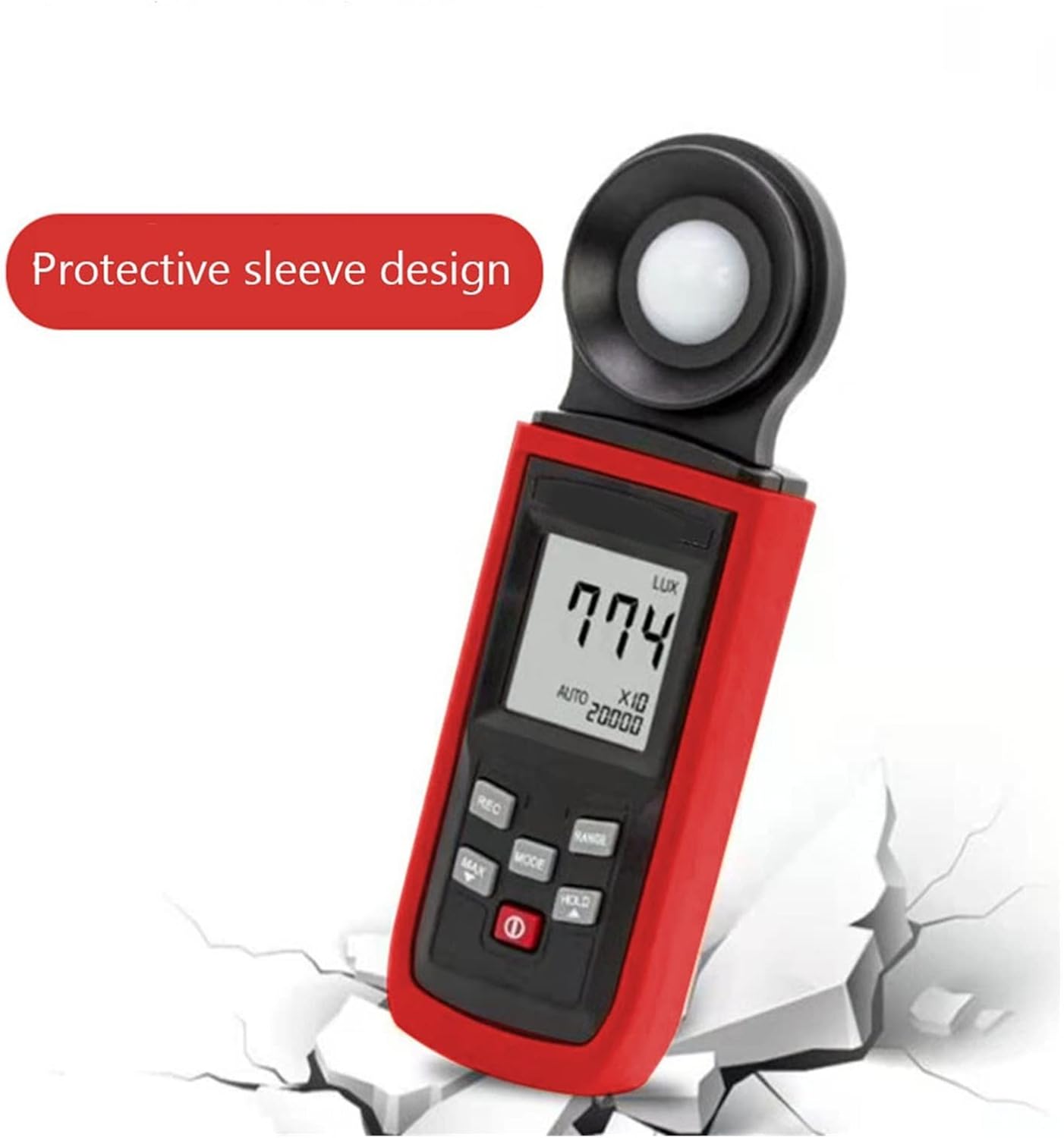 High-precision digital illuminance meter Handheld illuminance meter High-definition LCD large screen display LUX/FC photometer tester shockproof and anti-fall multiple