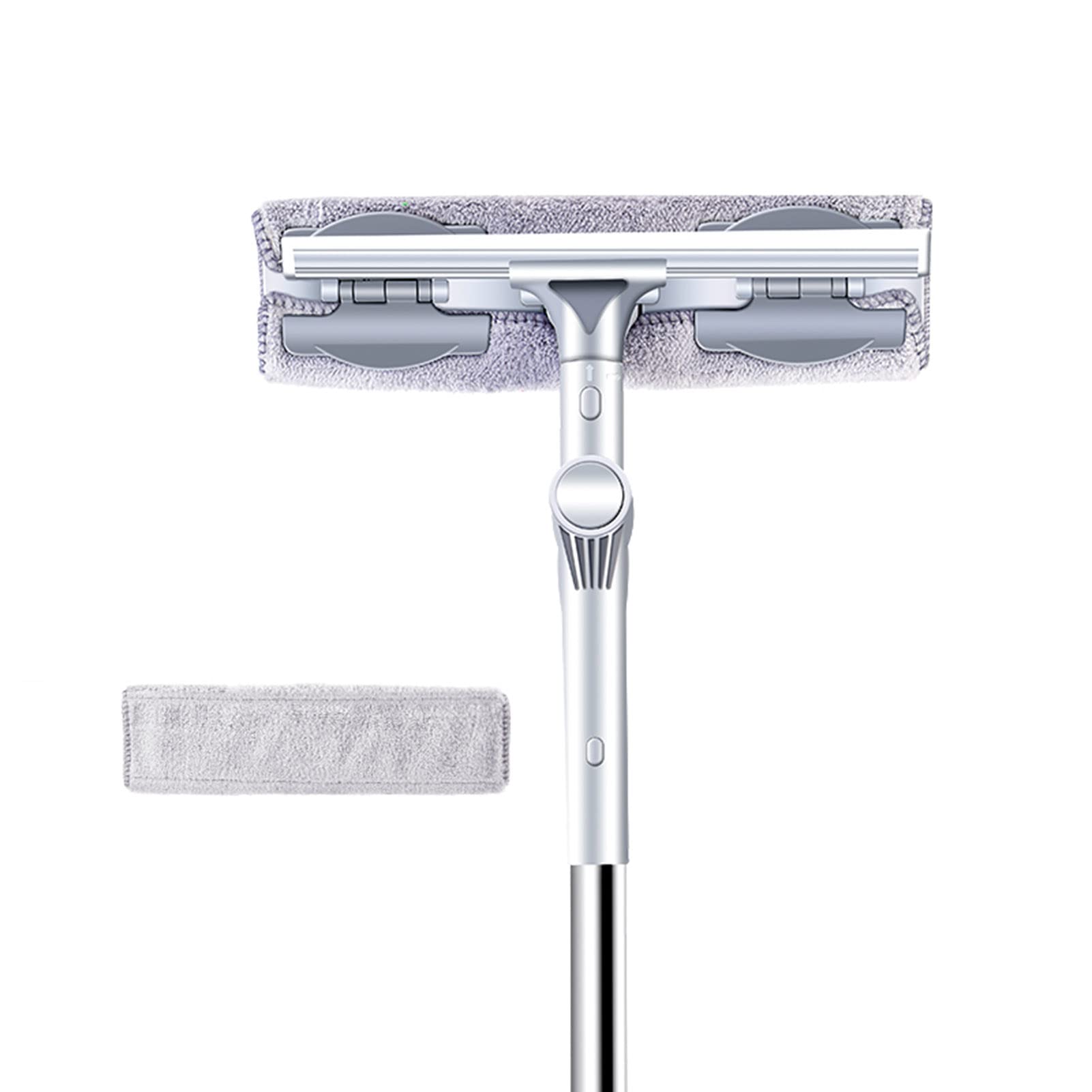 Limpiador Ventanas magnético, Limpiador Ventanas con escobilla Goma, Herramienta Limpieza Ventanas 2 en 1, Kit Limpieza Parabrisas automóvil con Poste extensión, Equipo Lavado con paño Microfibra LIM