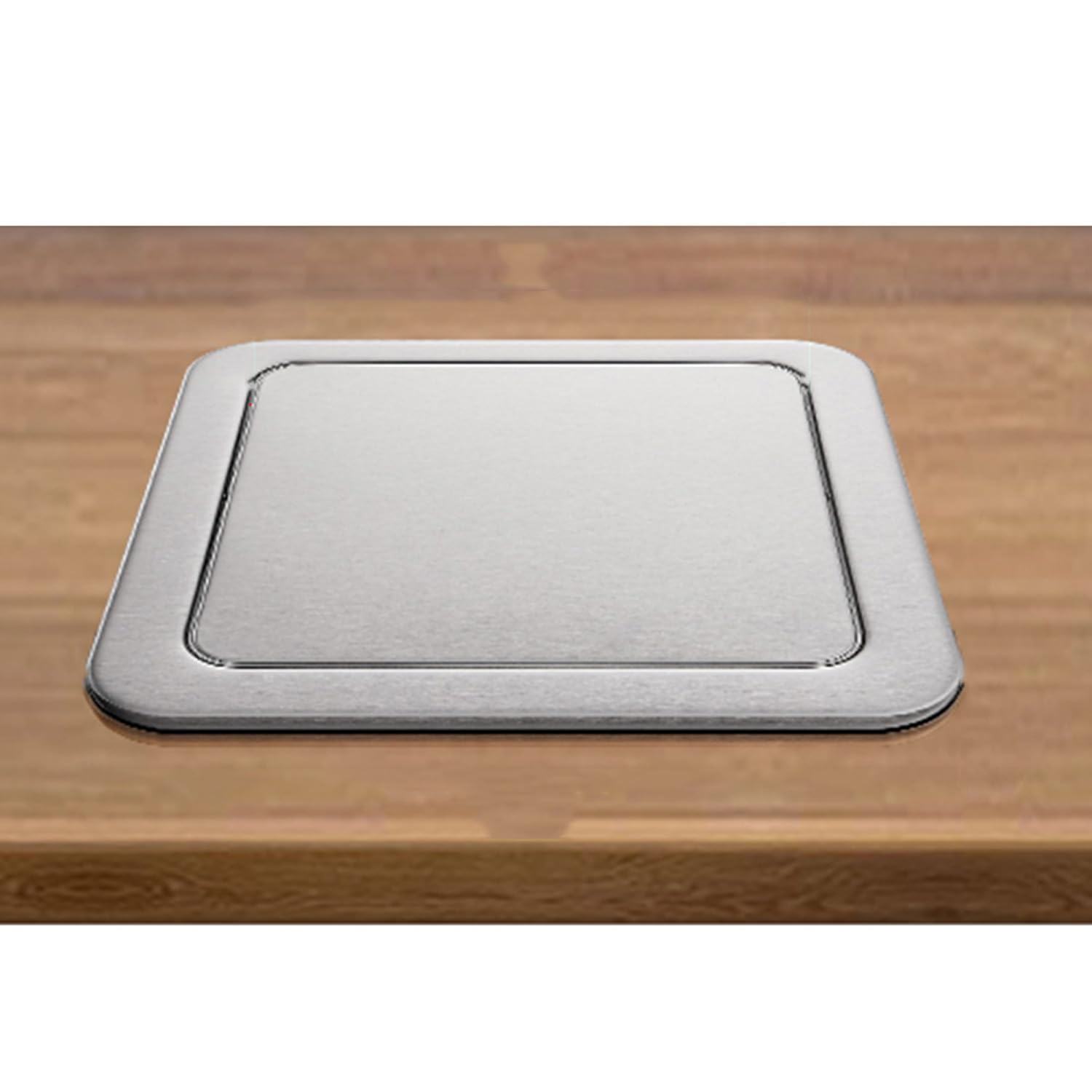 TIANQIHAO Integrated Stainless Steel Trash Can Lid, Built-In Countertop Waste Bin With Flip Top, Central Flexible Emptying Design,A2