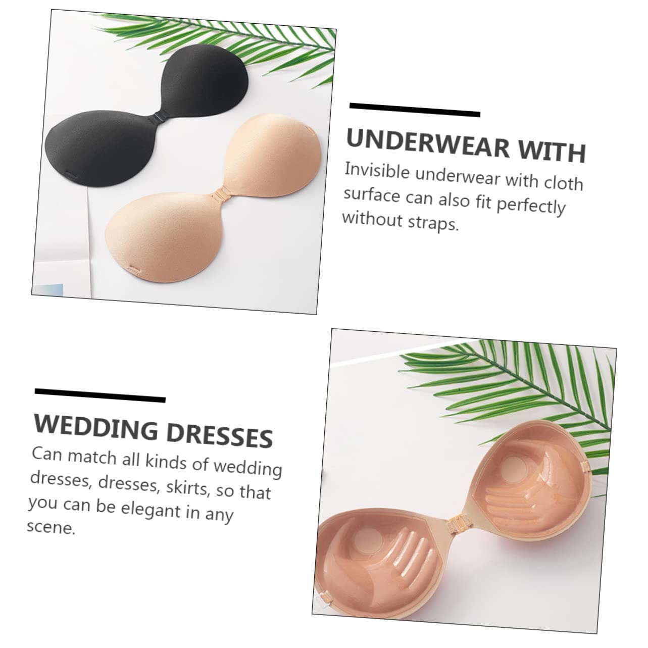 Pegatinas De Sujetador Adhesivo Sin Tirantes Vestido De Novia para Vestidos De Novia Negros para Sujetador Bandeau Invisible Gel De Sílice