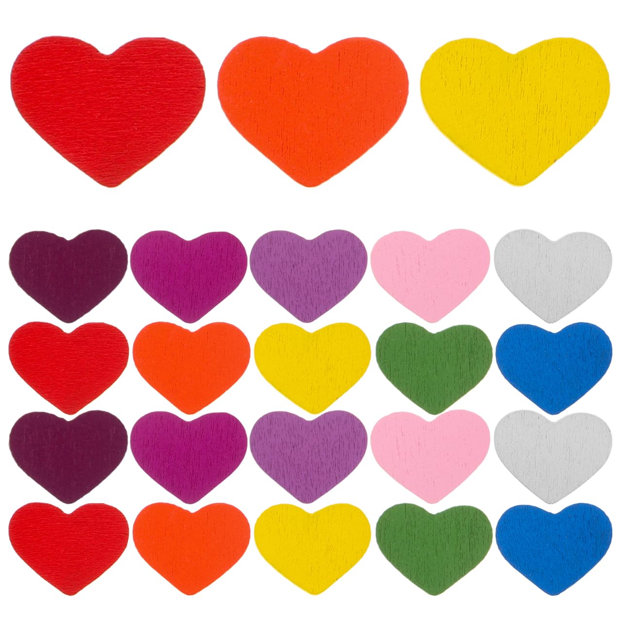 Cœurs en bois colorés (100 pièces) pour loisirs créatifs et décoration de mariage chic