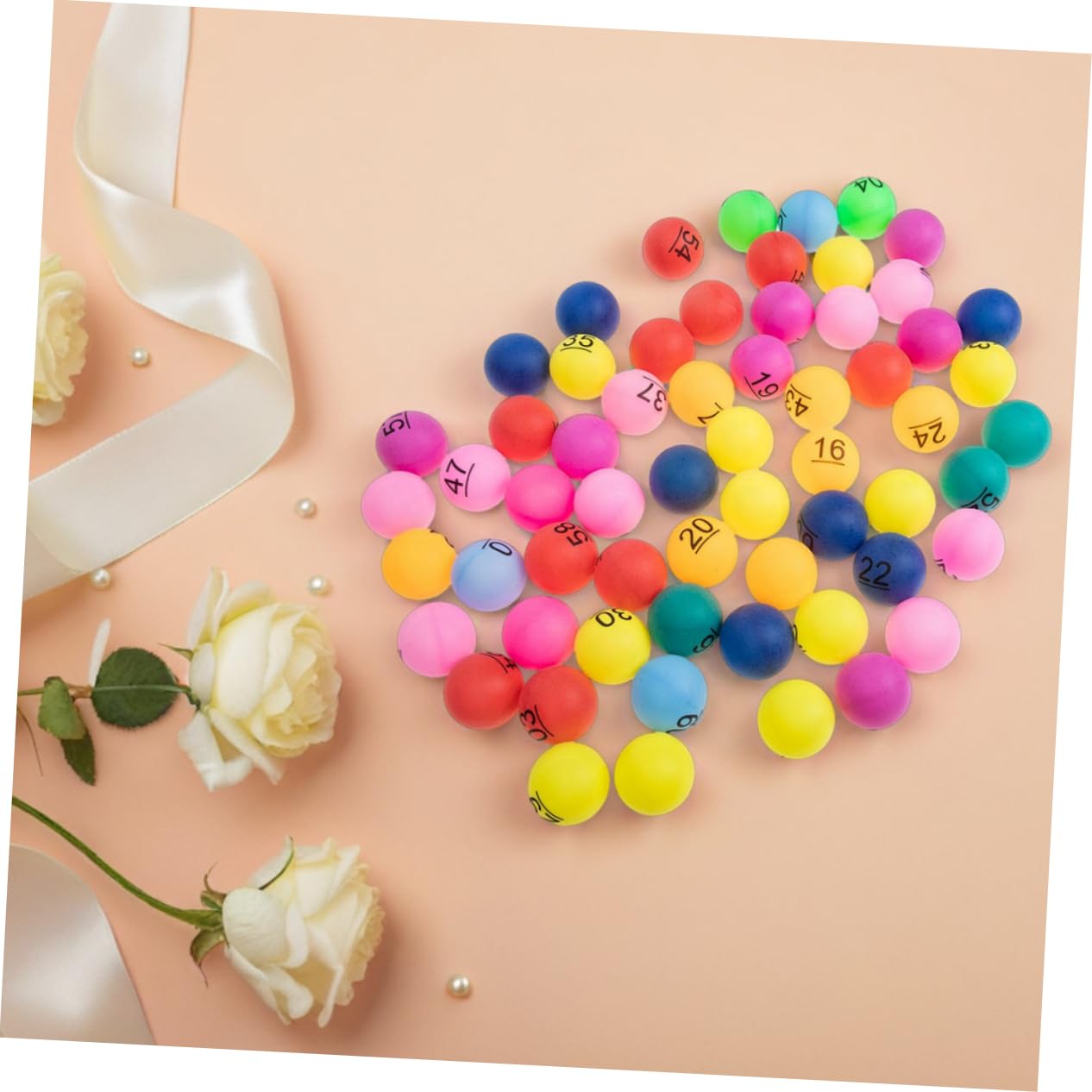 WOONEKY Boules Numérotées en Plastique 1 à 90, Lot de 90 pour Bingo