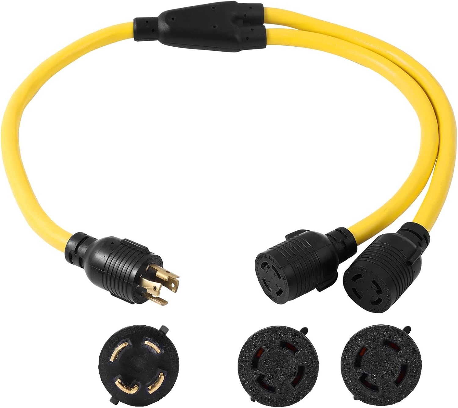 NEMA L1430P to 2 Outlet Port L1430R Y Splitter Twist Lock 10