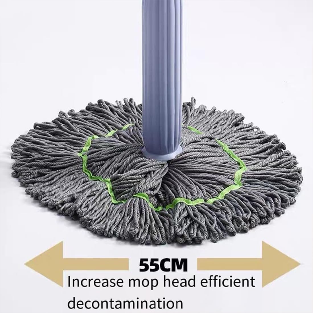 Mopa giratoria de microfibra 2 en 1 con 2 almohadillas reemplazables, limpiador de suelos giratorio de 360°, mopa de secado rápido para madera dura y uso comercial, ideal para limpieza del hogar (2