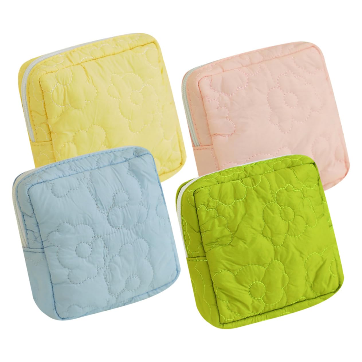 IWOWHERO Portable Sanitary Napkin Bag 4pcs Set Period Bag Tampon Pouch Lipstick Storage Pouch Coin and Card Organizer for Women